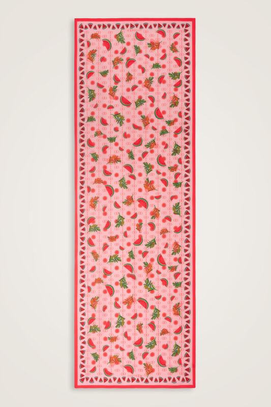 Karpuz Pembe Floş Viskon Şal 70x210 - 1