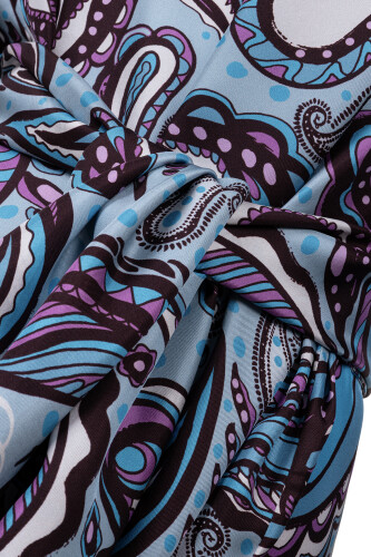 Kashmir Pattern Turquoise Silk Dress - 2