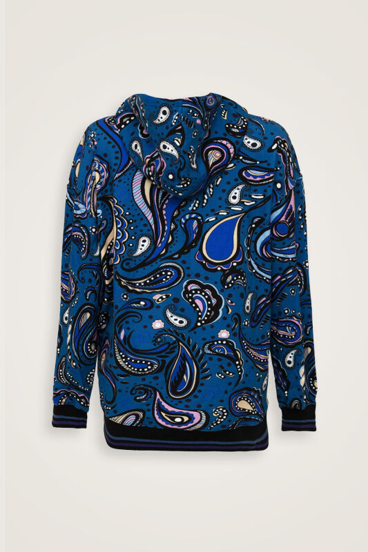 Kesmir Black-Sax Three Thread Hooded Tracksuit Top - 4