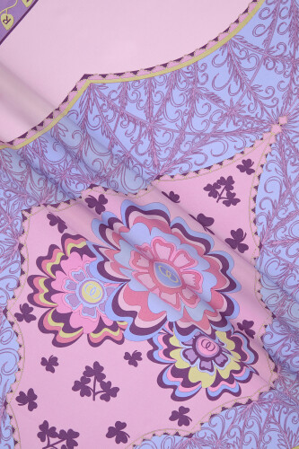 Key Hole Silk Shawl Pink - 4