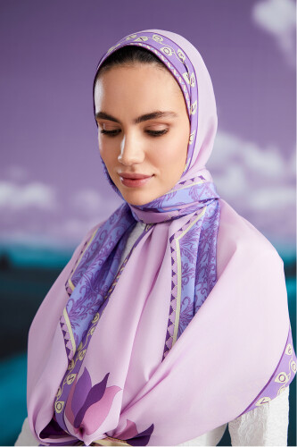 Key Hole Silk Shawl Pink - 5