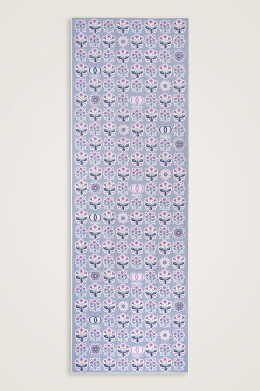 Kır Çiçeği Gri-Mürdüm Pamuk İpek Şal 70x210 - 2