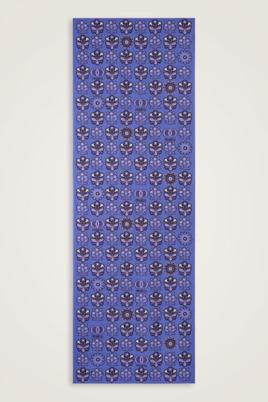 Kır Çiçeği Mor-Denim Pamuk İpek Şal 70x210 - 2