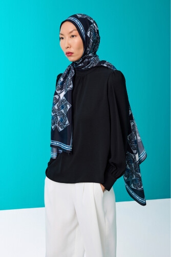 Kite Bright Flush Viscose Shawl Black - 3