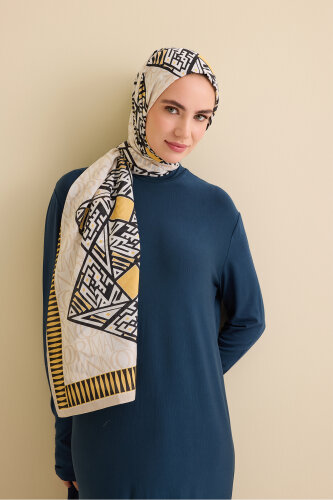 Kite Cream Cotton Silk Shawl - Imannoor