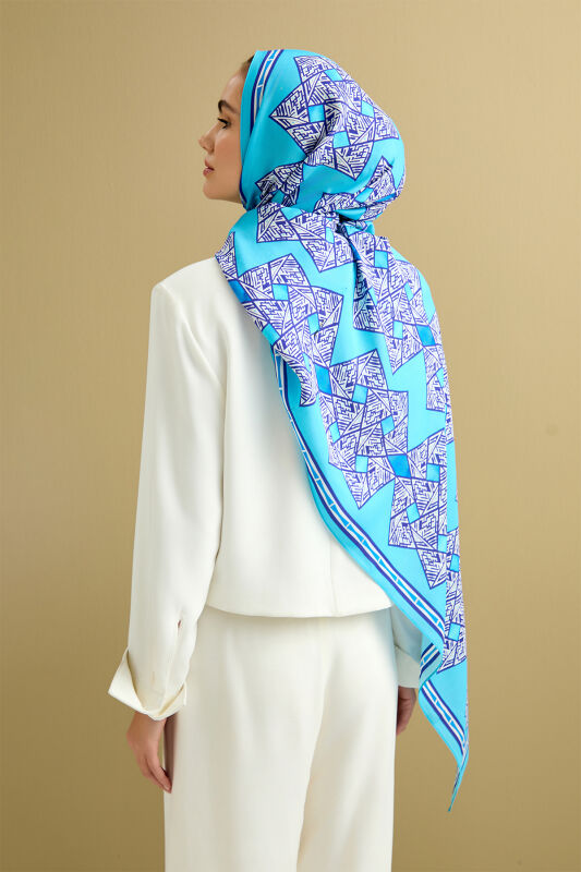 Kite Flosh Viscose Shawl Blue - 3