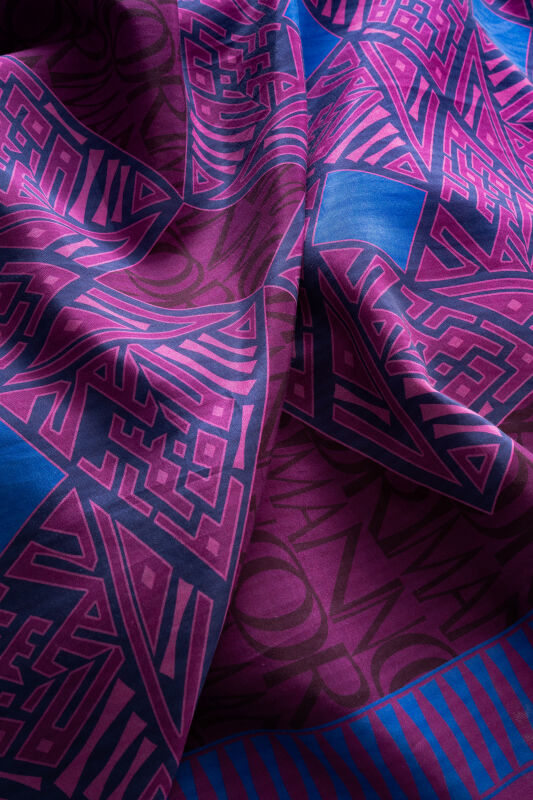 Kite Purple Cotton Silk Shawl - 4