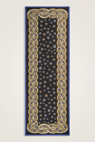 Knitted Black-Gold Floss Cotton Scarf - 1