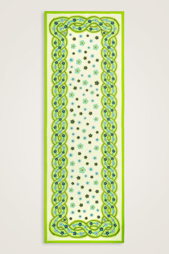 Knitted Green Floss Cotton Scarf 