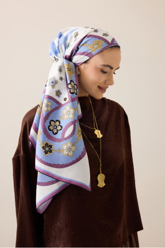 Knitted Rose Pink Twill Silk Scarf - 1