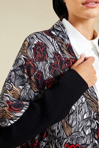Knitted Sleeve Kimono Black - 6