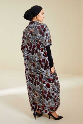 Knitted Sleeve Kimono Black - 4