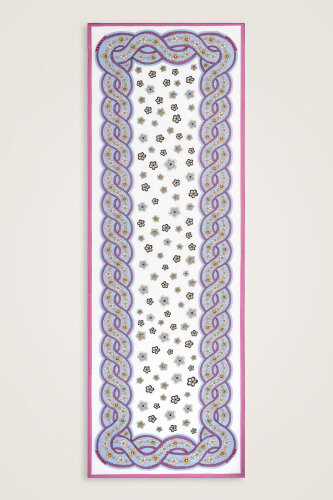 Knitted Violet Floss Cotton Scarf 