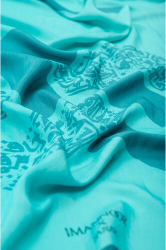Knots Shawl Turquoise - 2