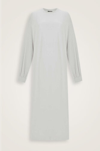  Kol Ağzı Ribana Açık Taş Penye Elbise 