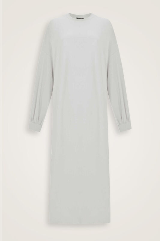  Kol Ağzı Ribana Açık Taş Penye Elbise - 1