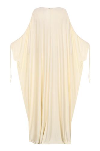 Koyu Beyaz Penye Abaya - 3