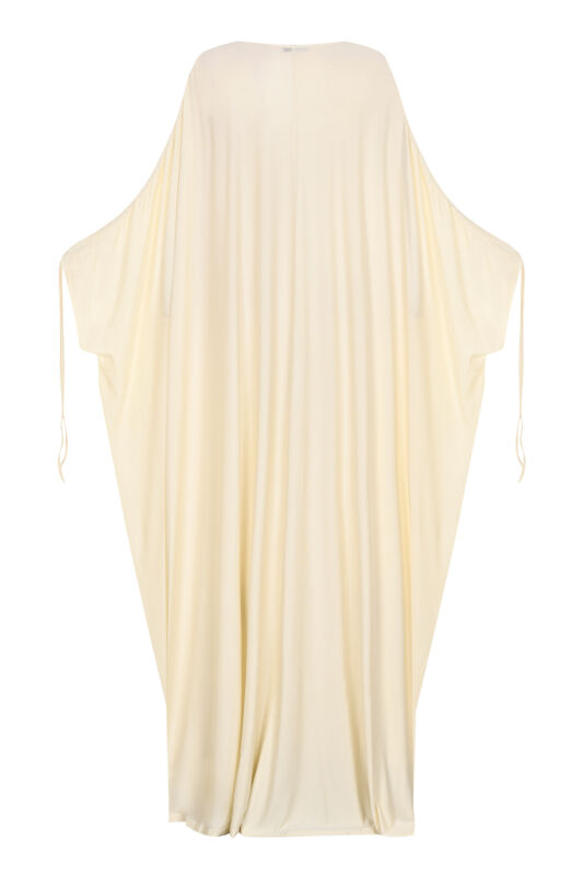 Koyu Beyaz Penye Abaya - 3