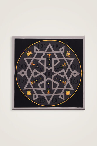 Kubbe Siyah Tivil İpek Eşarp 90x90 - Imannoor (2)