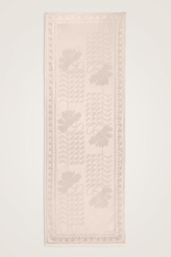 Kufi Açık Pudra Jakar İpek Şal 70x200 - Imannoor (1)