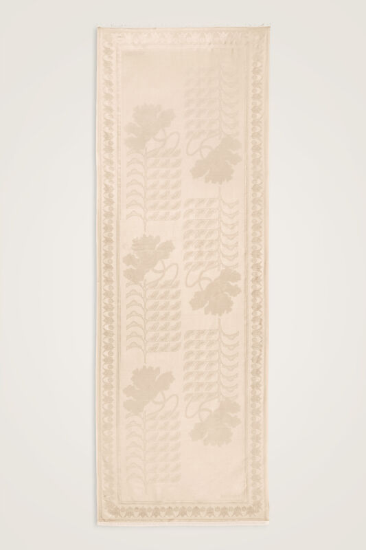 Kufi Fildişi Jakar İpek Şal 70x200 - 2