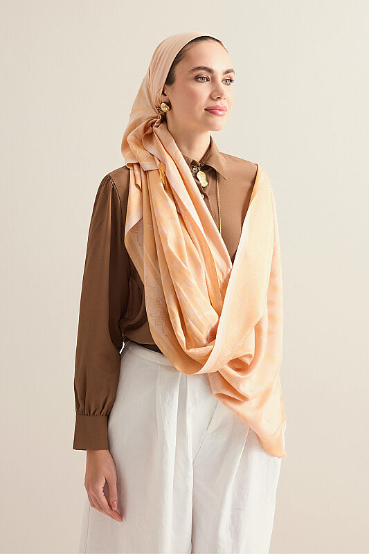 Kufi Kavun İçi Modal İpek Şal 70x200 - 6