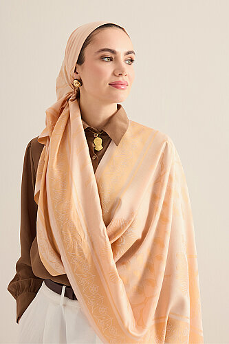 Kufi Kavun İçi Modal İpek Şal 70x200 - Imannoor (1)