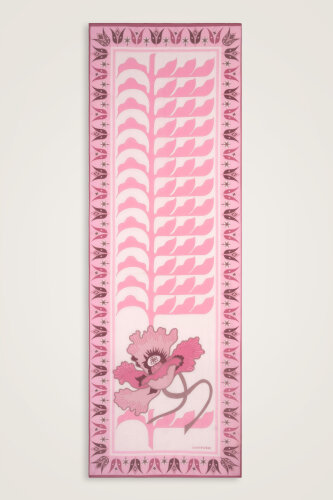 Kufi Pembe Floş Pamuk Şal 70x210 - Imannoor (1)