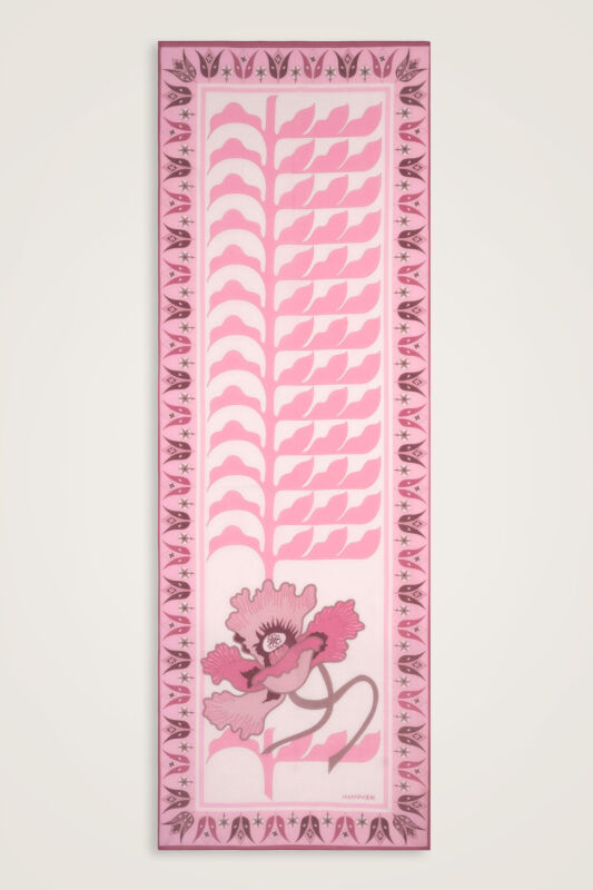 Kufi Pink Floss Cotton Shawl - 1