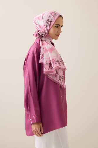 Kufi Pink Floss Cotton Shawl - 4