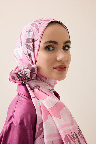 Kufi Pink Floss Cotton Shawl 