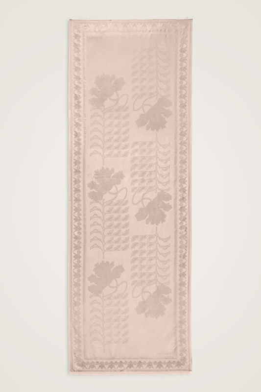 Kufi Powder Jacquard Silk Shawl - 1