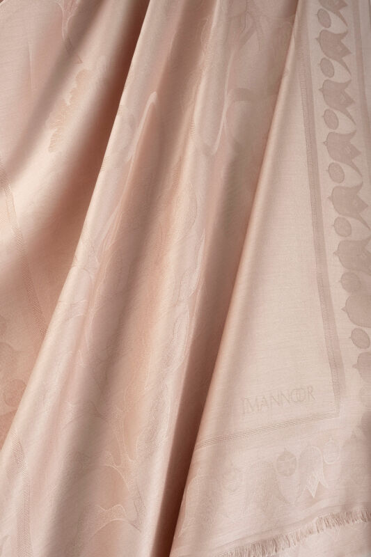 Kufi Powder Jacquard Silk Shawl - 2