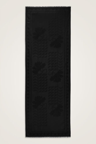 Kufi Siyah Jakar İpek Şal 70x200 - Imannoor (2)