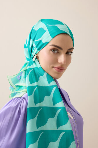 Kufi Turquoise Floss Cotton Shawl 