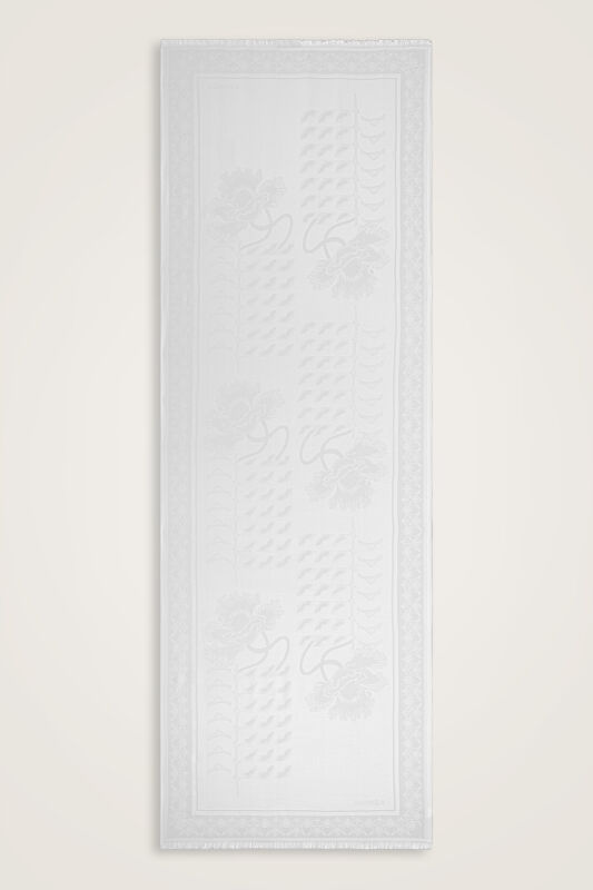 Kufi White Modal Silk Scarf - 2