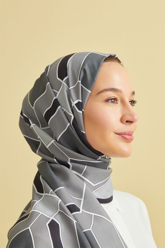 Kündekari Gri Floş Viskon Şal 70x200 - 5