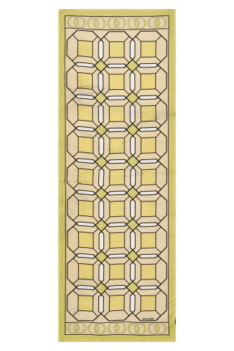 Kündekari Sarı Floş Viskon Şal 70x200 - 2