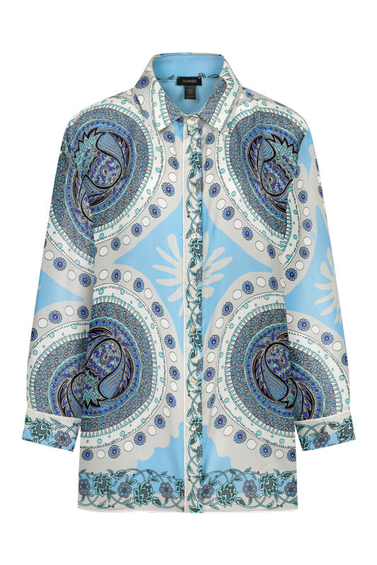 Kutahya Silk Shirt Turquoise - 1