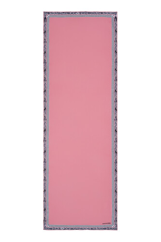 Labirent Sarmaşık Pembe Krep İpek Kaftan Şalı 80x210 - 1