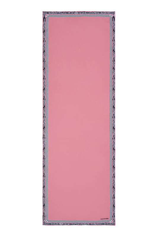 Labirent Sarmaşık Pembe Krep İpek Kaftan Şalı 80x210 - 1