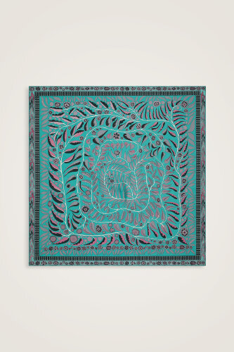 Labyrinth Ivy Twill Silk Scarf Purple-Blue - 3