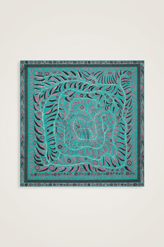 Labyrinth Ivy Twill Silk Scarf Purple-Blue - 3
