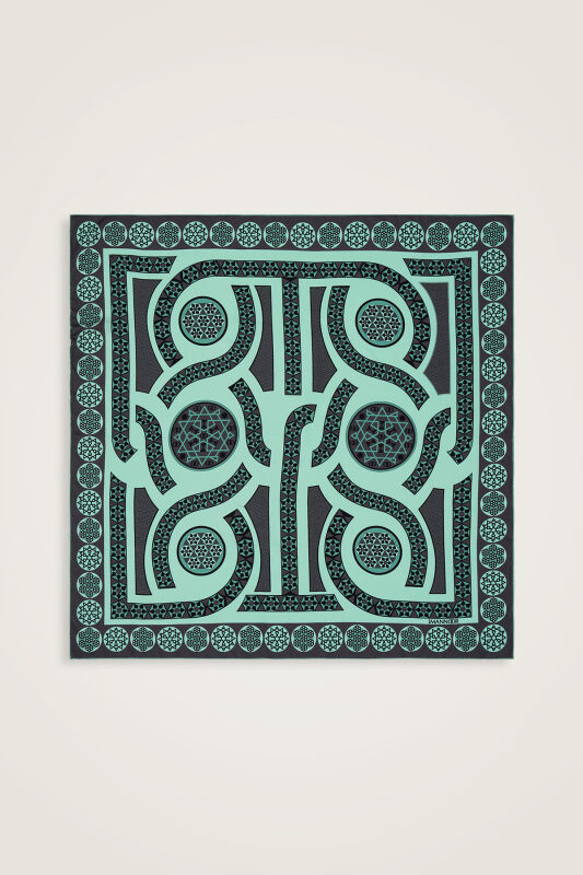 Labyrinth Silk Scarf Turquoise - 2
