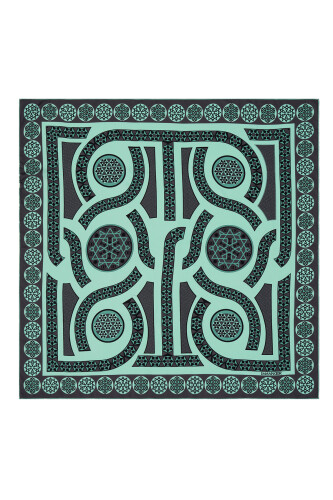 Labyrinth Silk Scarf Turquoise - 2