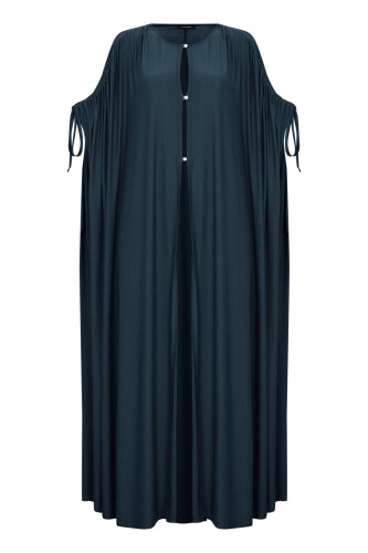 Lacivert Penye Abaya - 1