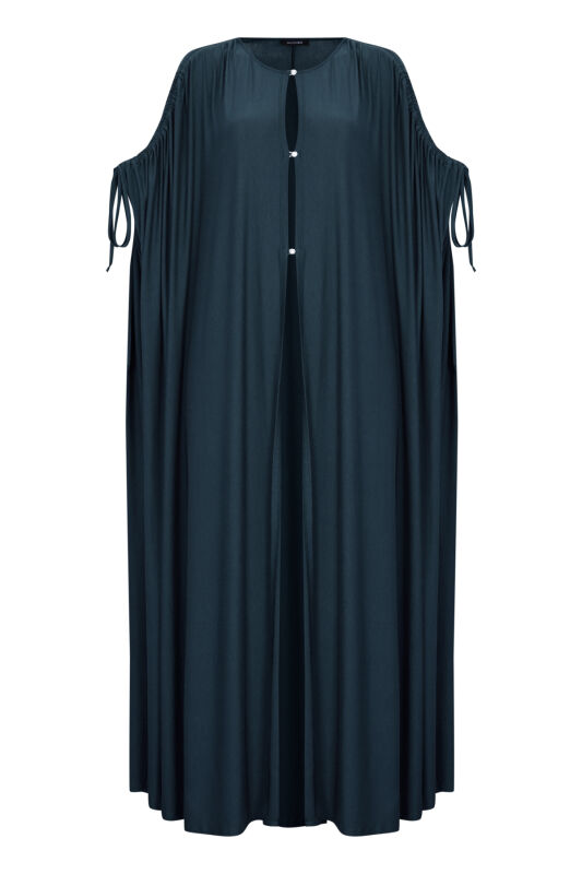 Lacivert Penye Abaya - 1