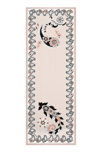 Lahor Bej Krep İpek Kaftan Şal 70x210 - 1