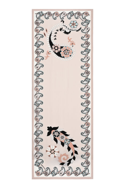 Lahor Bej Krep İpek Kaftan Şal 70x210 - 1