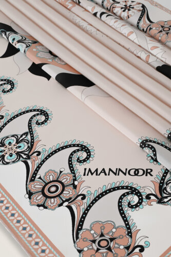 Lahor Bej Krep İpek Kaftan Şal 70x210 - Imannoor (2)